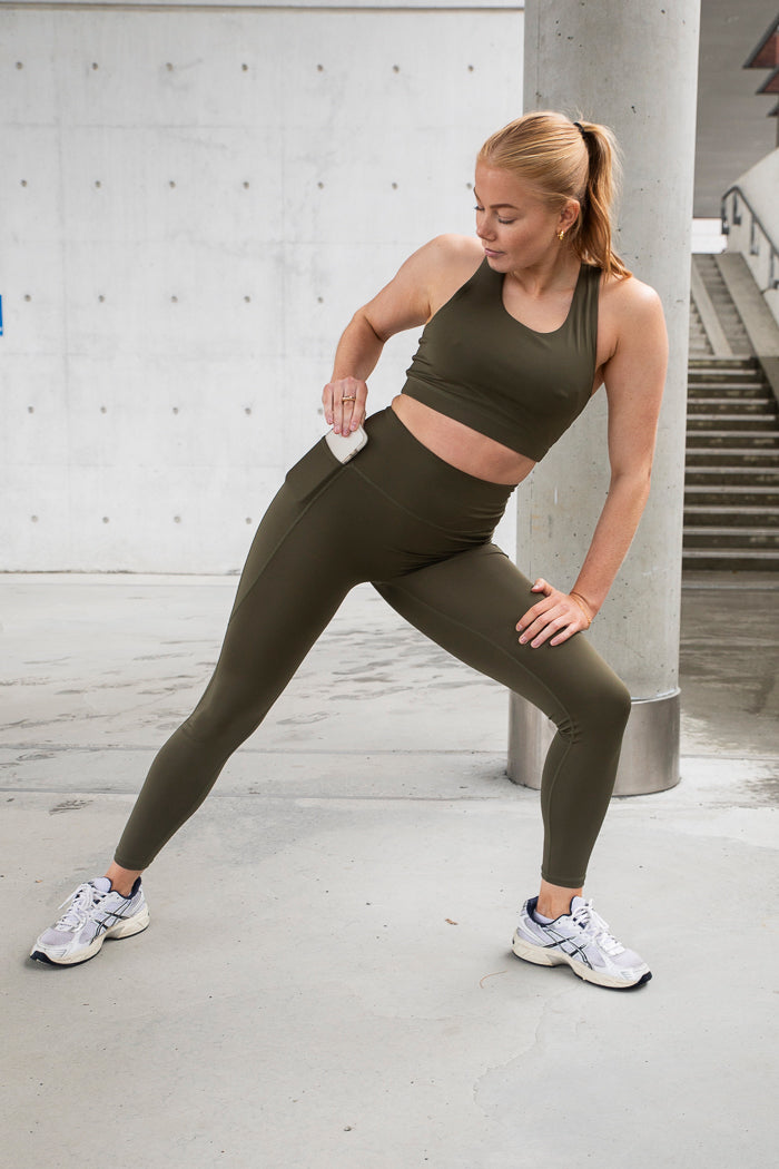 Energy High Waist Tights, Regular - Olive