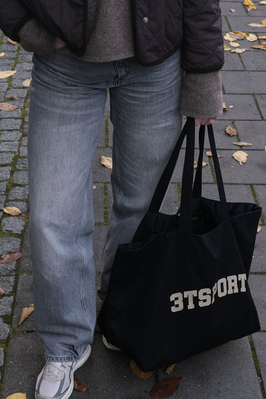 Retro Tote Bag, black, large