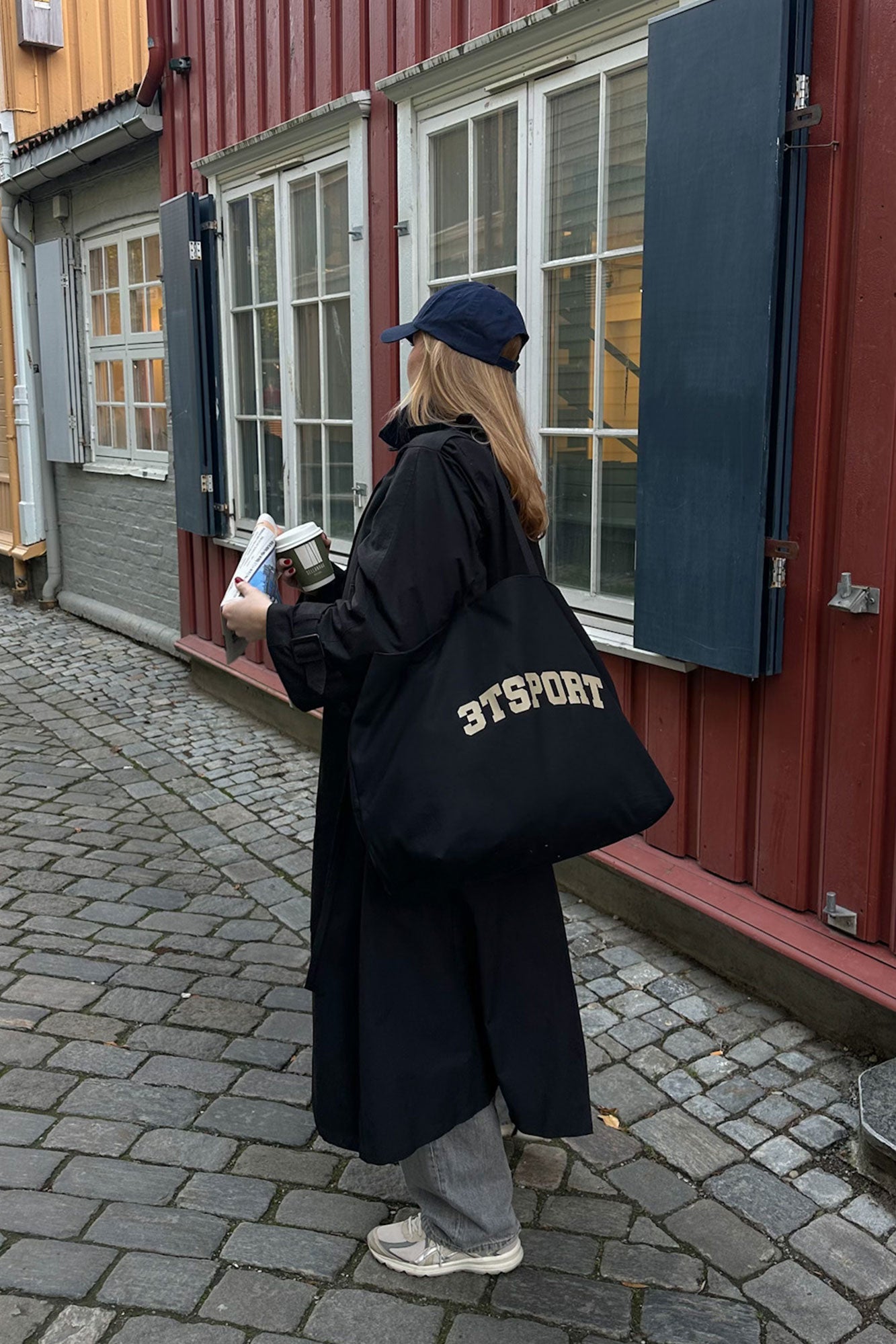 Retro Tote Bag, black, large