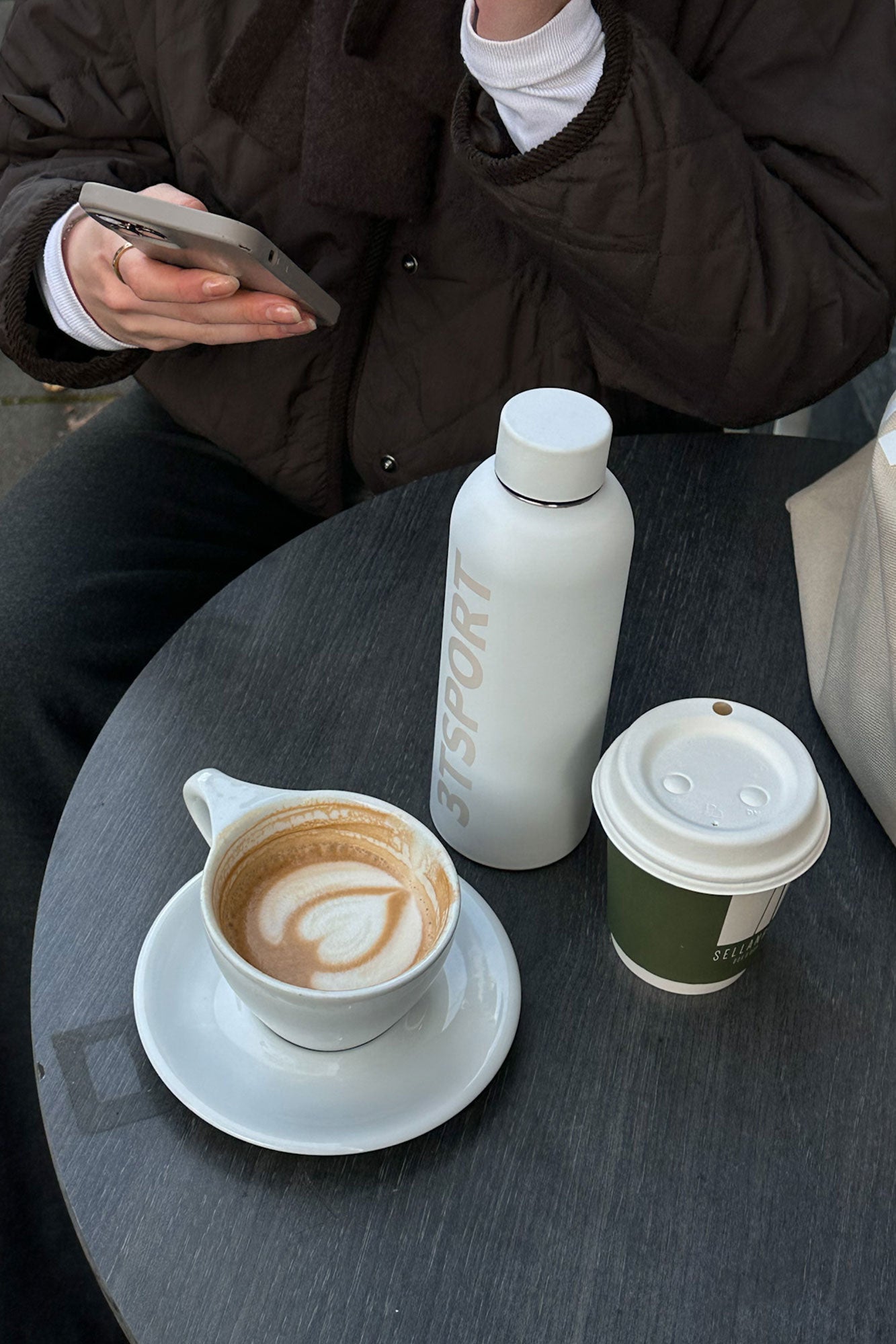 Metal Bottle, white/sand